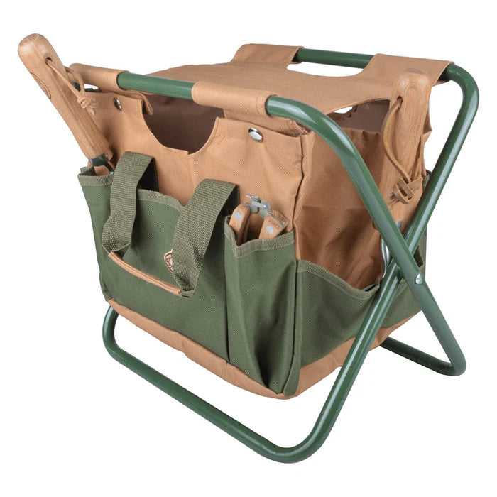 Sac de jardinage avec siège pliant