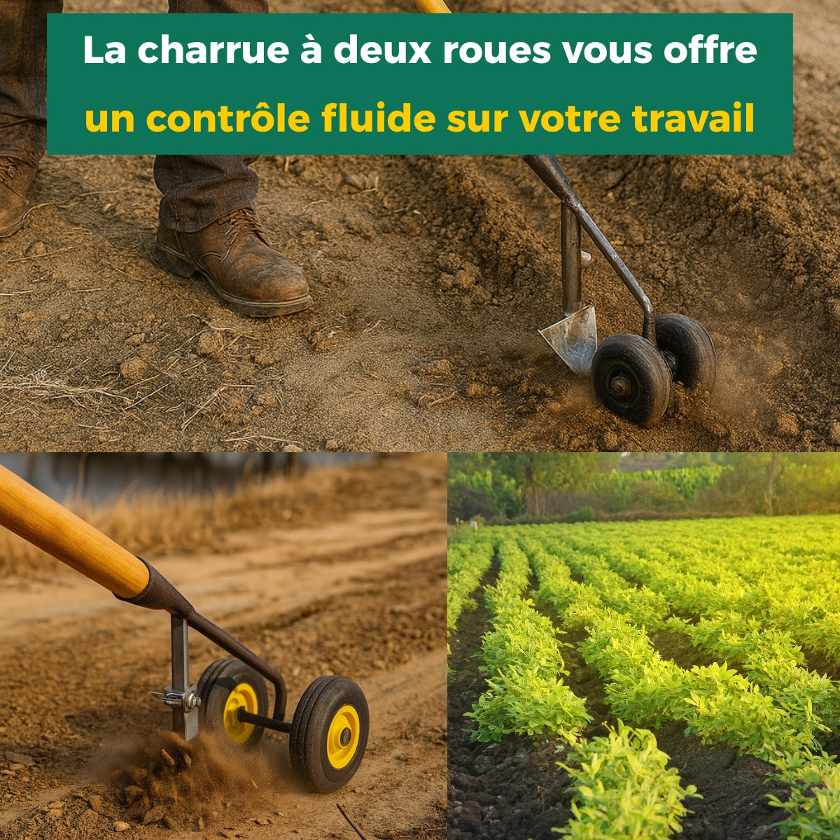 Outil de Plantation Manuel à Deux Roues - ( 3 in 1 )